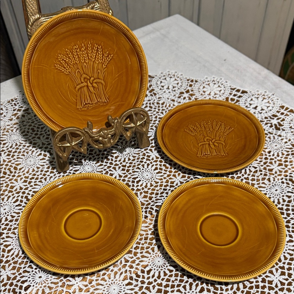Vintage Wheat Franciscan Ware bread plates set of 4